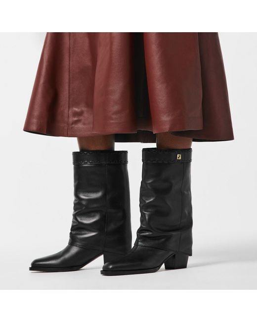 Fendi Black Minimalist Design Ankle Boots