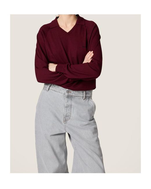 Miu Miu Purple Wool Polo Sweater