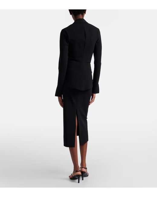 Jil Sander Black Mid-Rise Pencil Skirt
