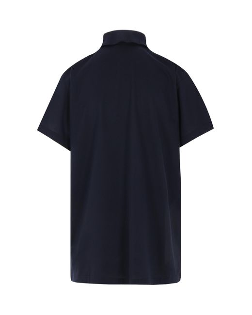 Balenciaga Blue Logo Embroidered Polo Shirt for men