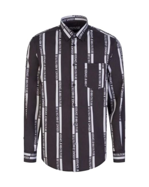 Versace Jeans Blue Logo Long-Sleeved Shirt for men