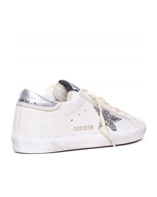 Golden Goose Deluxe Brand White Super Star Glittered Sneakers