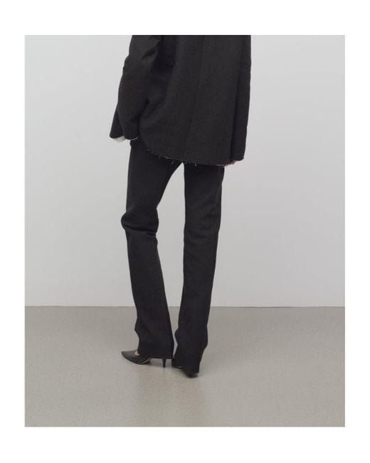 The Row Black Selvie Low Rise Straight Leg Trousers