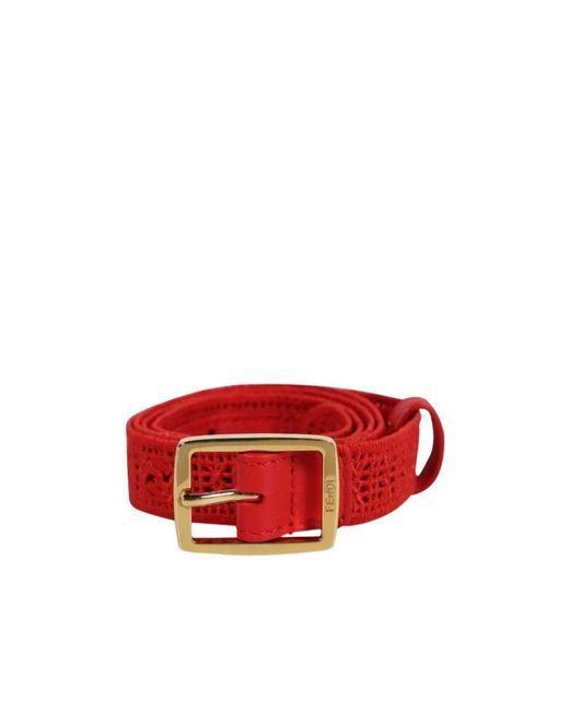 Fendi White Logo Belt