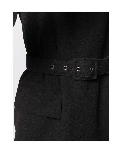 Givenchy Black Structured Belted Mini Dress