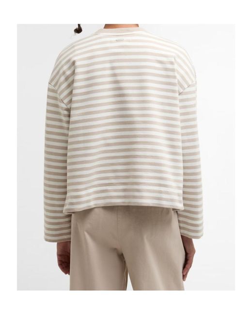 Barbour Natural Striped Crew Neck Sweatshirt