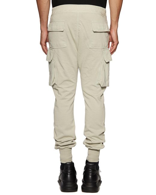 Rick Owens Natural Drawstring Organic Cotton Track Pants for men