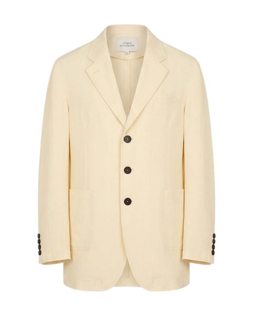 Studio Nicholson Natural Long-Sleeved Suit Jacket