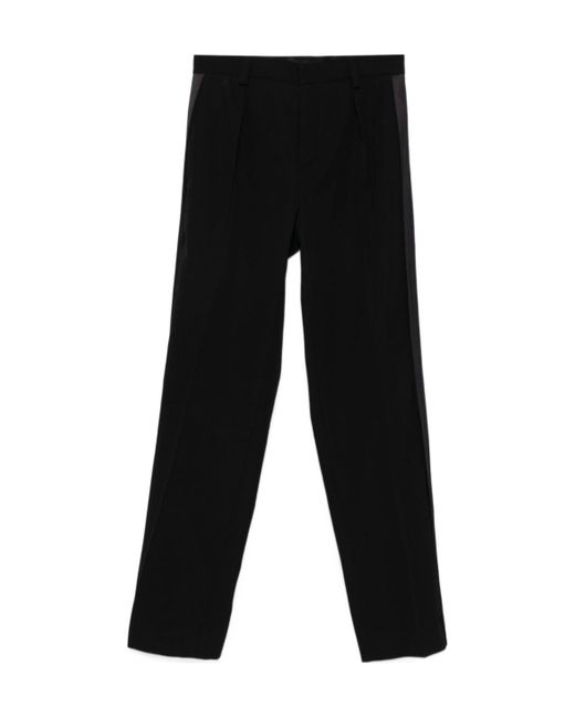 Casablanca Black Pleated Side-Stripe Trousers for men