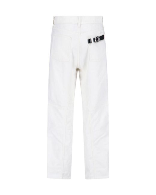 Coperni White Straight Leg Logo Plaque Pants