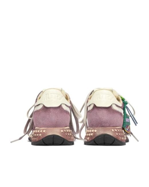 Autry Pink Reelwind Lace-Up Sneakers