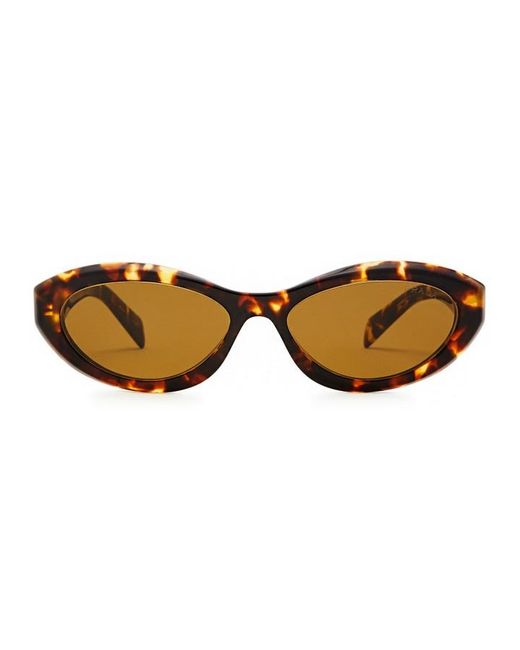 Prada White Oval-Frame Sunglasses