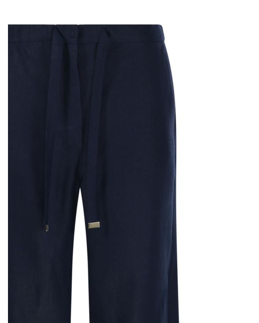 Max Mara Blue 'S Amedea Wide Leg Pants