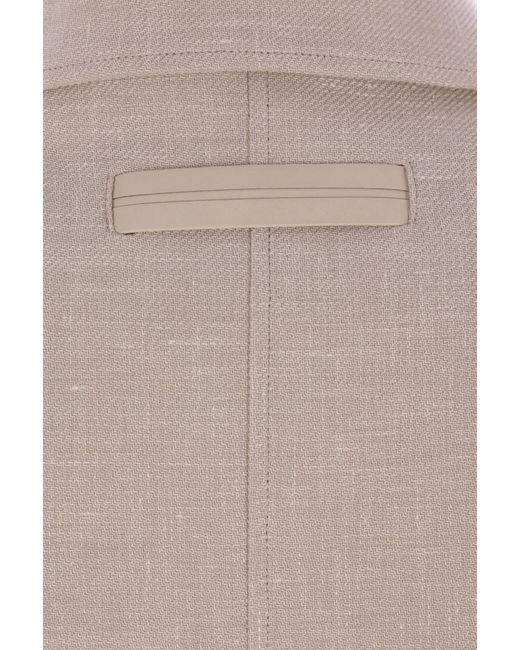 Zegna Natural Linen Wool And Silk Blend Overshirt for men