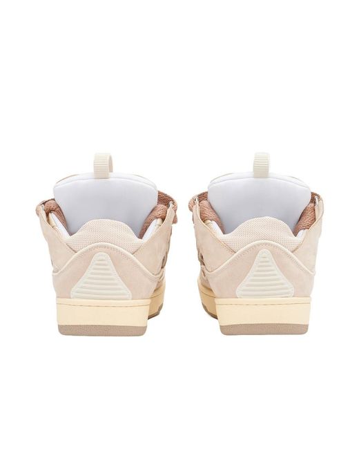 Lanvin Pink Leather Curb Sneakers