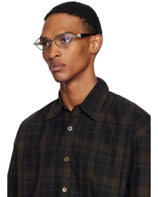 Kuboraum White Geometric-Frame Glasses for men