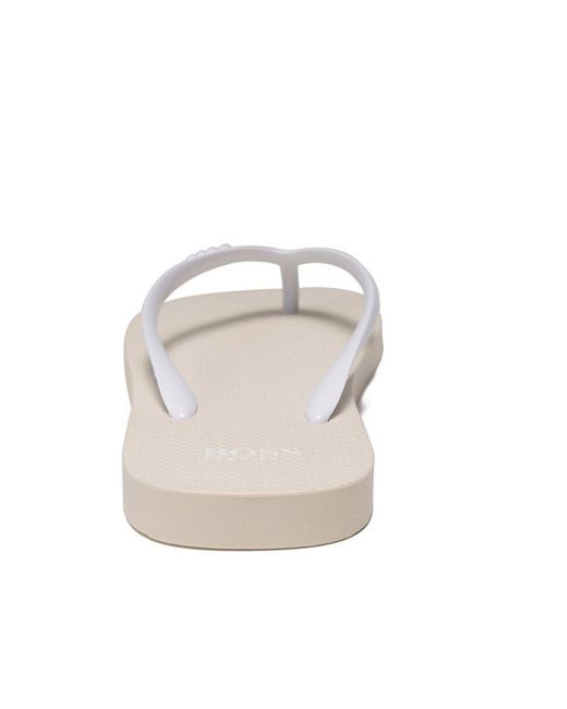 Boss White Logo Herringbone Slippers for men