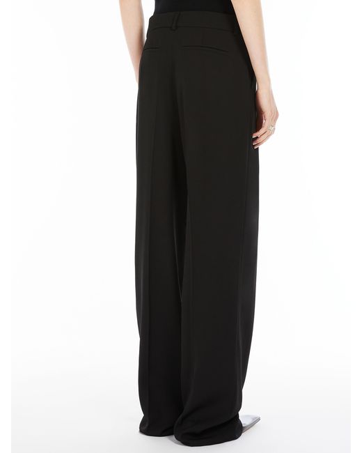 Sportmax Black Hello Front Pleats Straight Pants