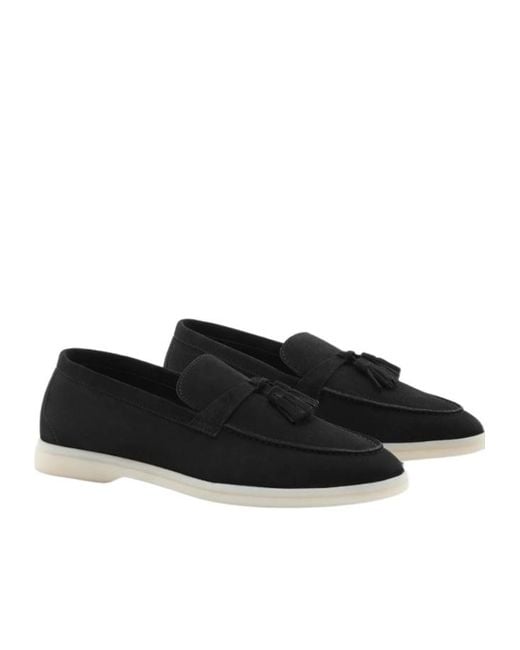 Scarosso Black Leandra Tassel-Detailed Loafers