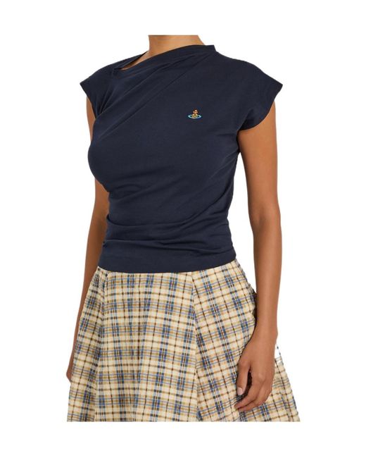 Vivienne Westwood Blue Asymmetric Cotton Top