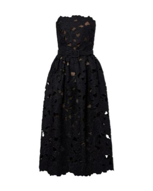 Oscar de la Renta Black Lace Bustier Dress