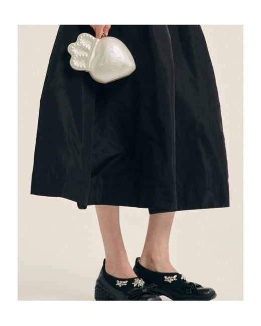 Simone Rocha Black Taffeta Circle Midi Skirt