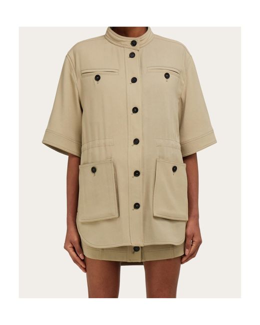 Ferragamo Gray Saharan Jacket