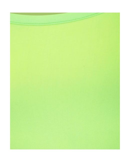 Sunnei Green Spoon-Neck Layered Short T-Shirt