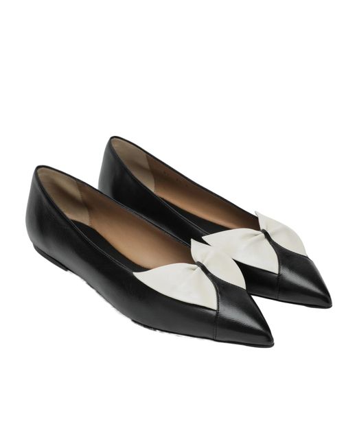 Ferragamo Black Bow-Tie Ballet Flats