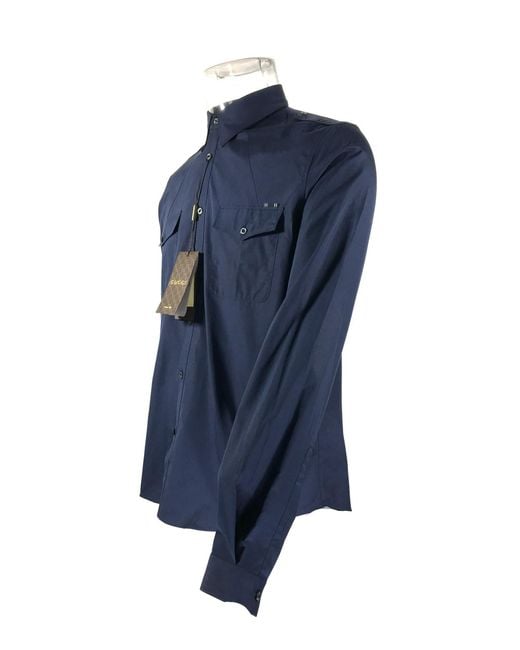 Gucci Blue Long-Sleeved Shirt for men