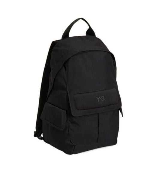 Y-3 Black Front Pocket Canvas Backpack for men
