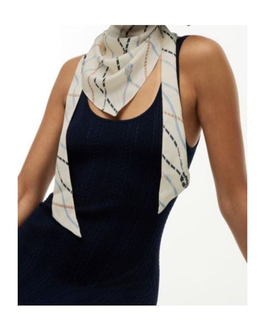 Tommy Hilfiger White Rope-Print Scarf