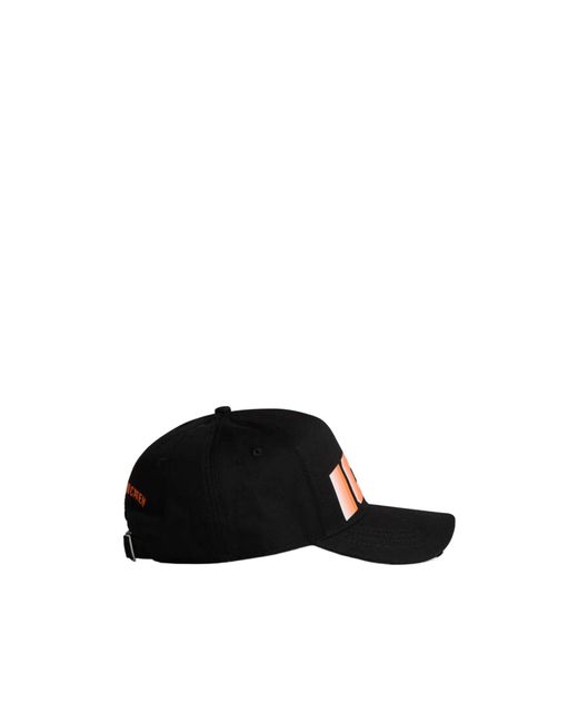 DSquared² Black Logo Printed Curved Peak Baseball Cap for men