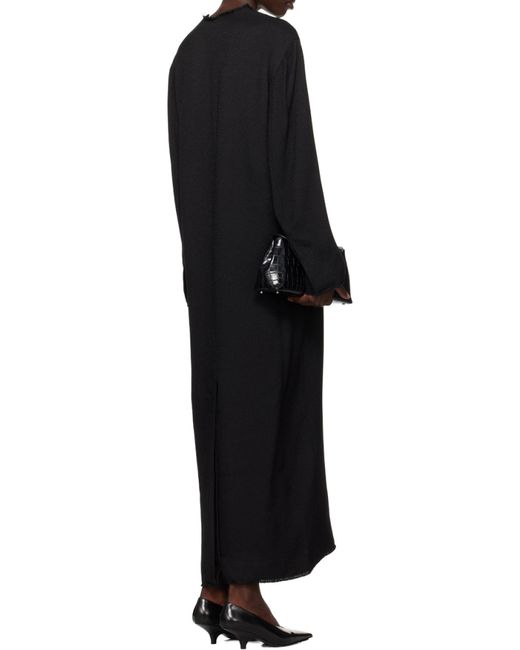 Totême  Black Broad Sablé Maxi Dress