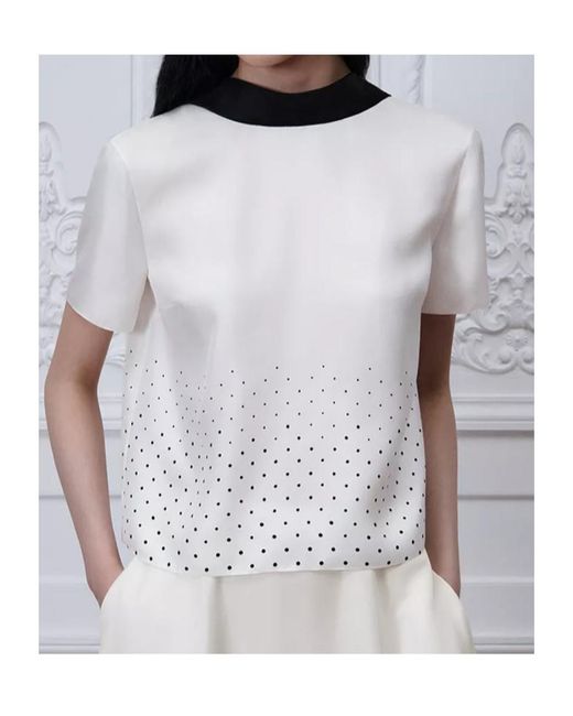 Dior White Short-Sleeved Blouse With Rear Tie