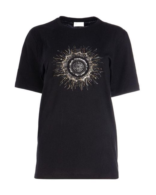 Saint Laurent Black Bead-Embellished Crew-Neck T-Shirt