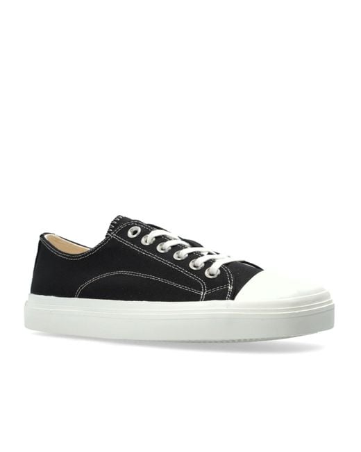 Moschino Black Square-Toe Low-Top Sneakers