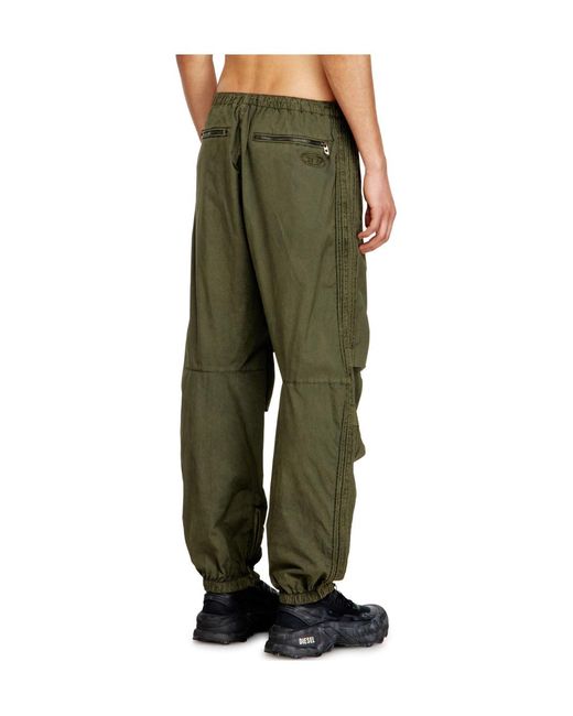 DIESEL Green P-Stitch Cargo Joggers for men