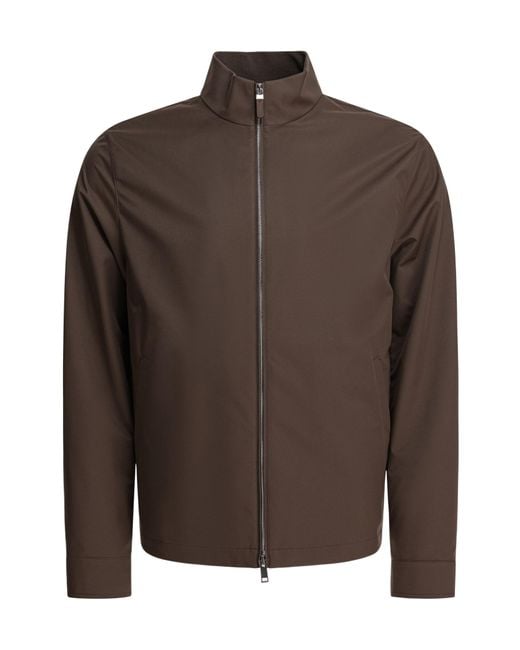 ZEGNA Men's Brown Zip-Up Bomber Jacket