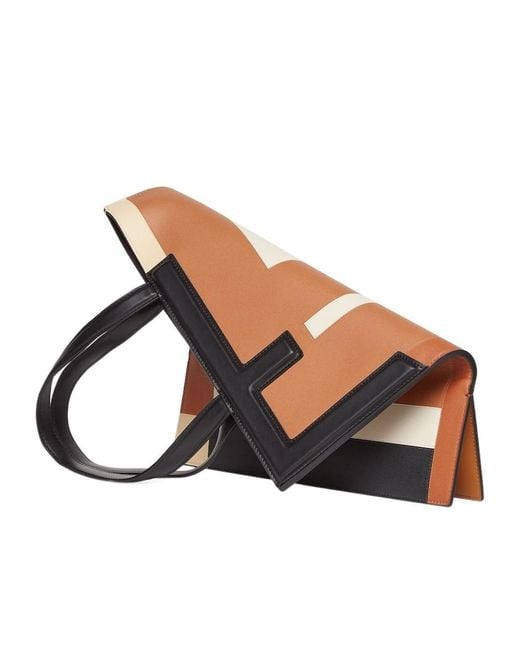 Fendi White Flip Medium Tote Bag