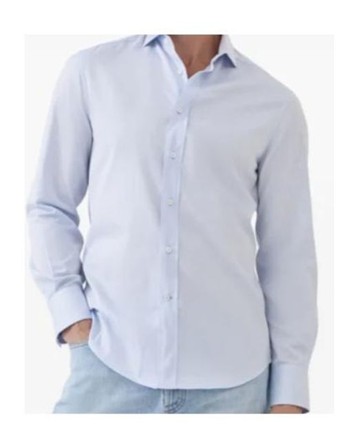 Brunello Cucinelli White Cotton Spread-Collar Shirt for men