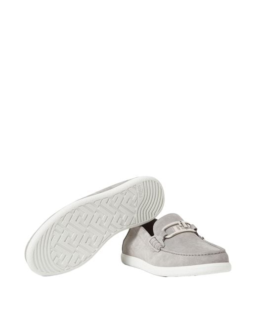 Fendi Gray O'Lock Slip-On Loafers for men