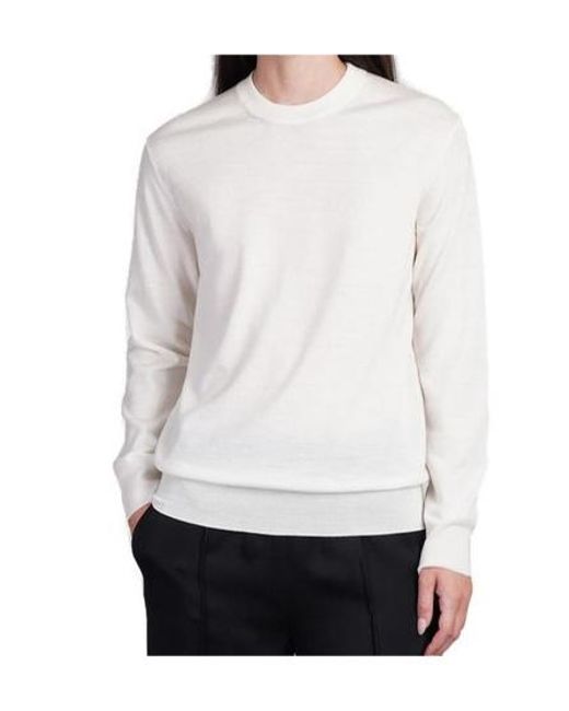Jil Sander White Lightweight Crewneck Jumper