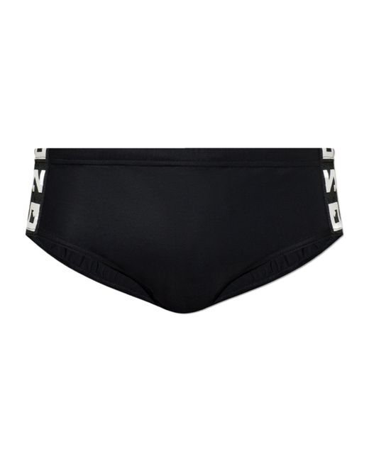 DSquared² Black Elastic Waist Swimming Trunks for men