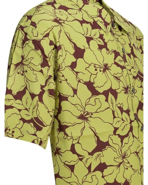 Stussy Green Collared Short-Sleeved Shirt for men