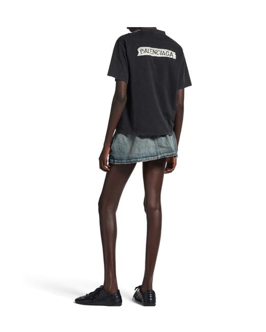 Balenciaga Black Cotton Masking Tape T-Shirt