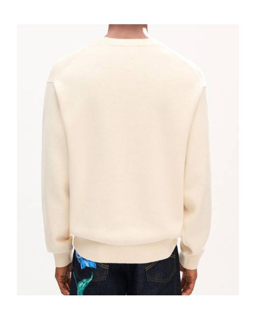 KENZO White Tulip Detailed Crewneck Jumper for men