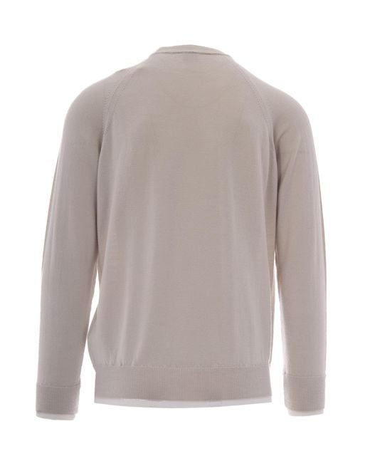 Eleventy Gray Crew Neck Knitwear for men