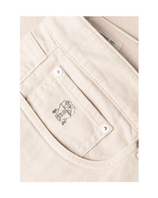 Brunello Cucinelli White Straight-Leg Jeans for men