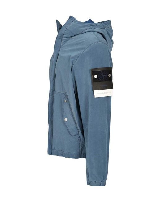 Stone Island Blue Garment Dyed Jacket Jackets for men
